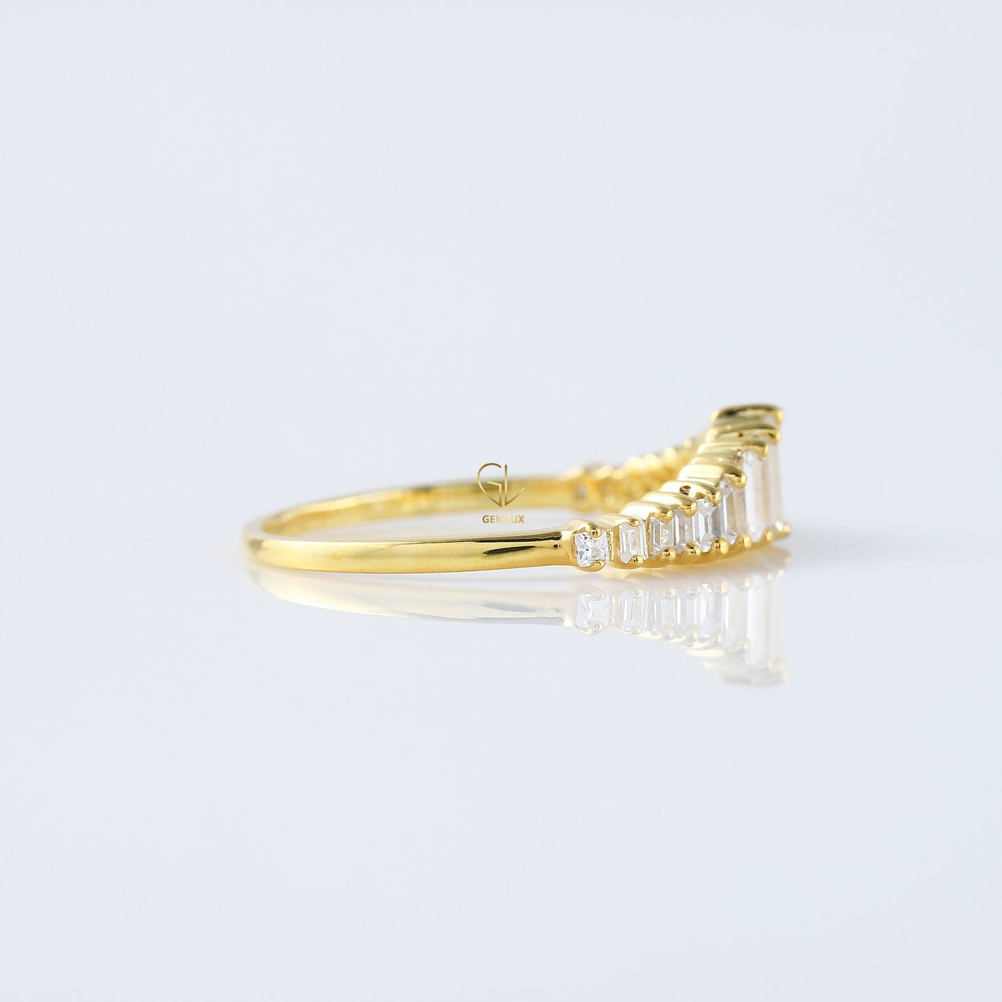 Art Deco Baguette Cut Tiara Wedding Band