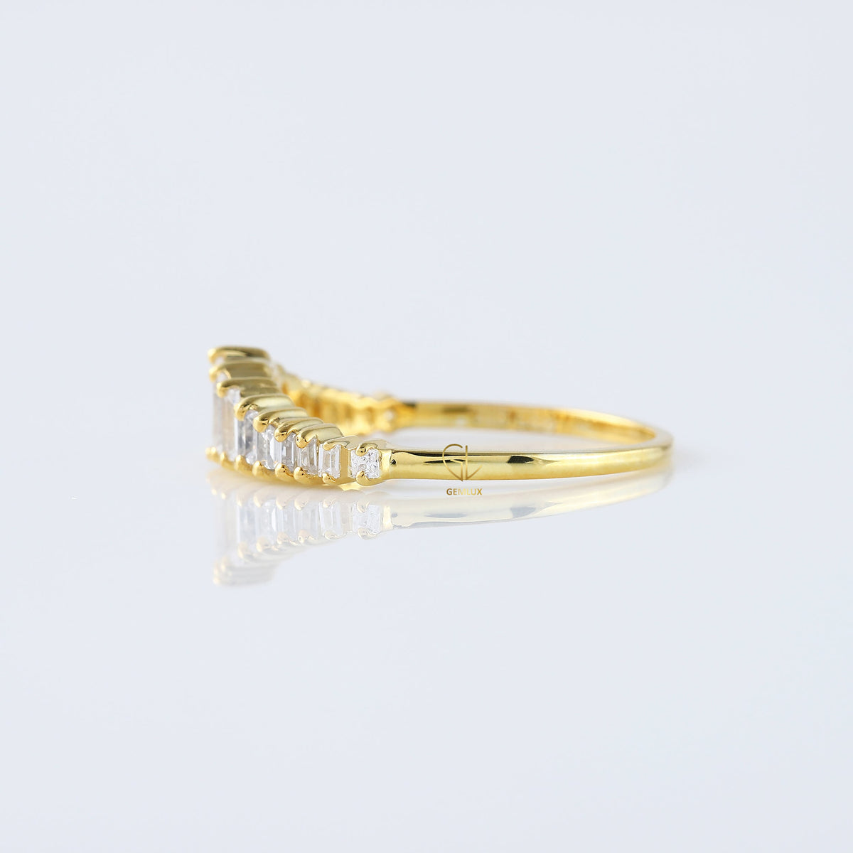 Art Deco Baguette Cut Tiara Wedding Band