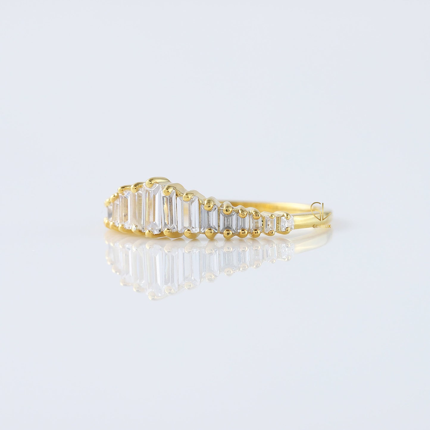 Art Deco Baguette Cut Tiara Wedding Band