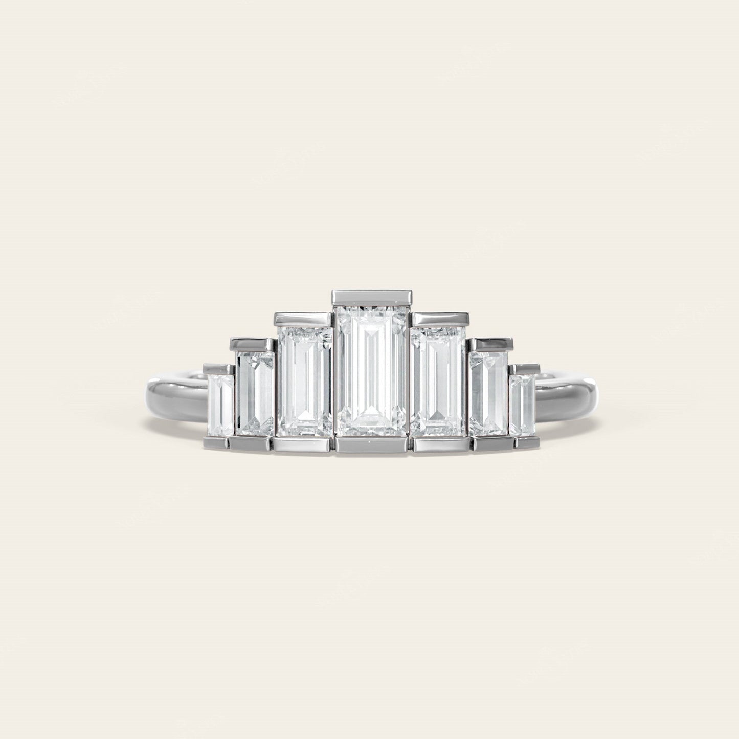 Art Deco Baguette Lab Diamond Engagement Ring