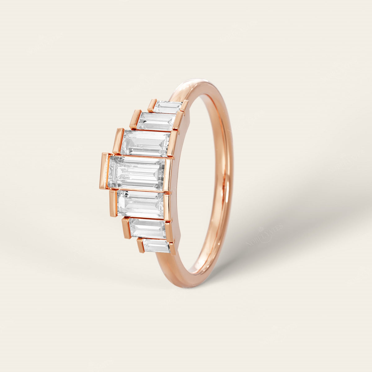 Art Deco Baguette Lab Diamond Engagement Ring