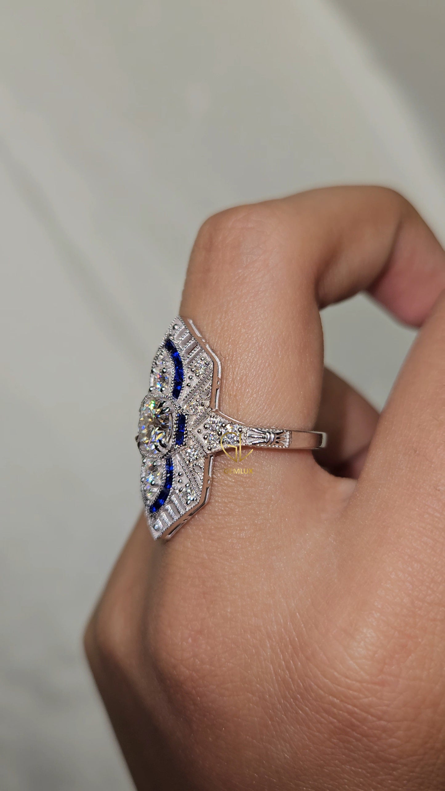 Art Deco Lab Grown Cocktail Ring