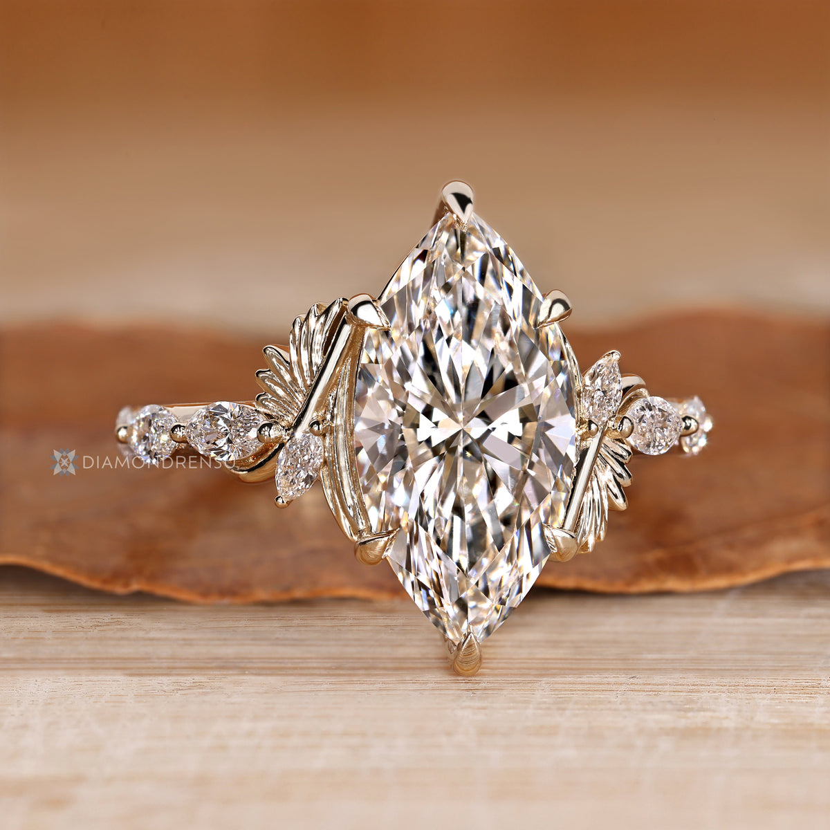 Marquise Cut Diamond Ring in Vintage Art Deco Style