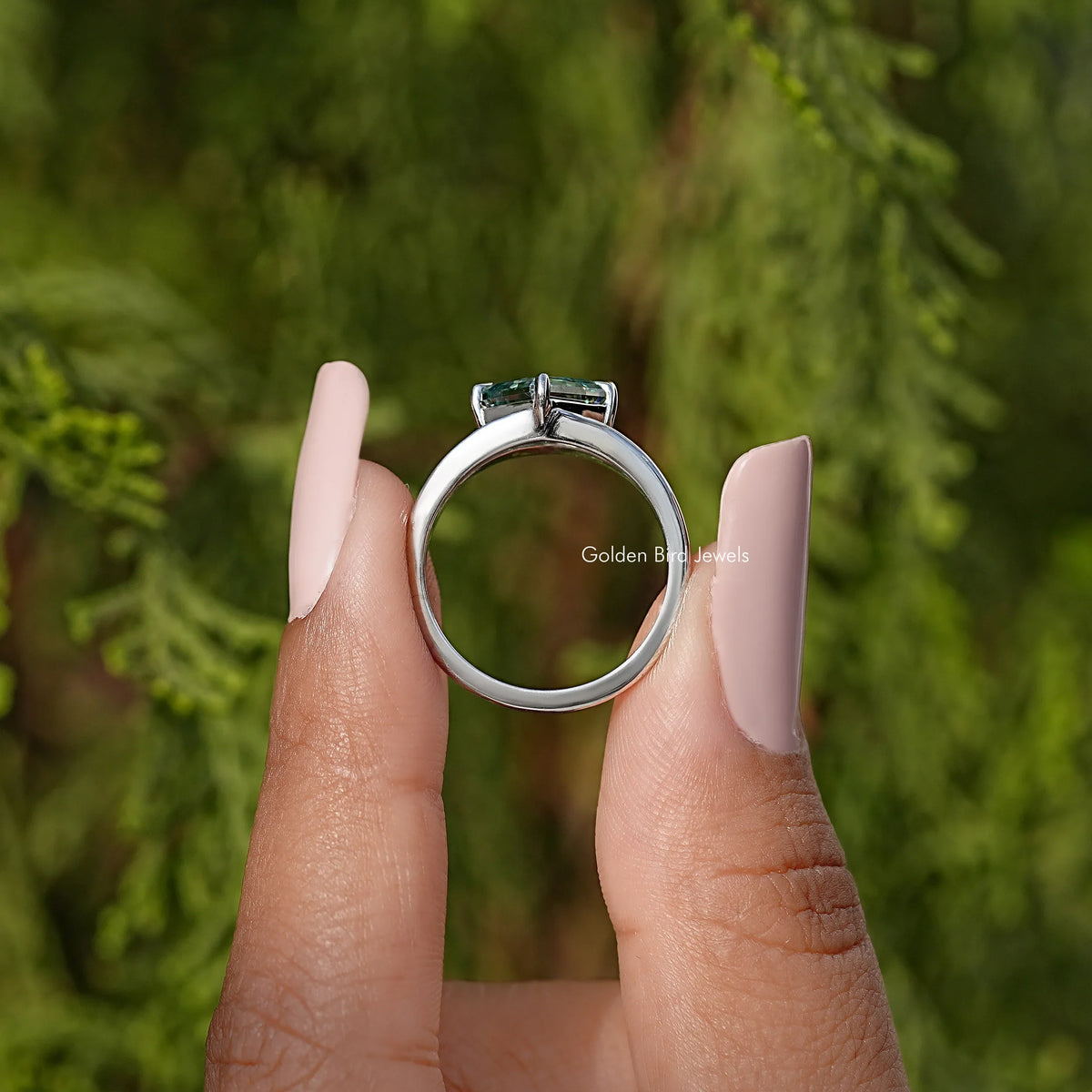 Asscher Cut Moissanite Split Shank Ring