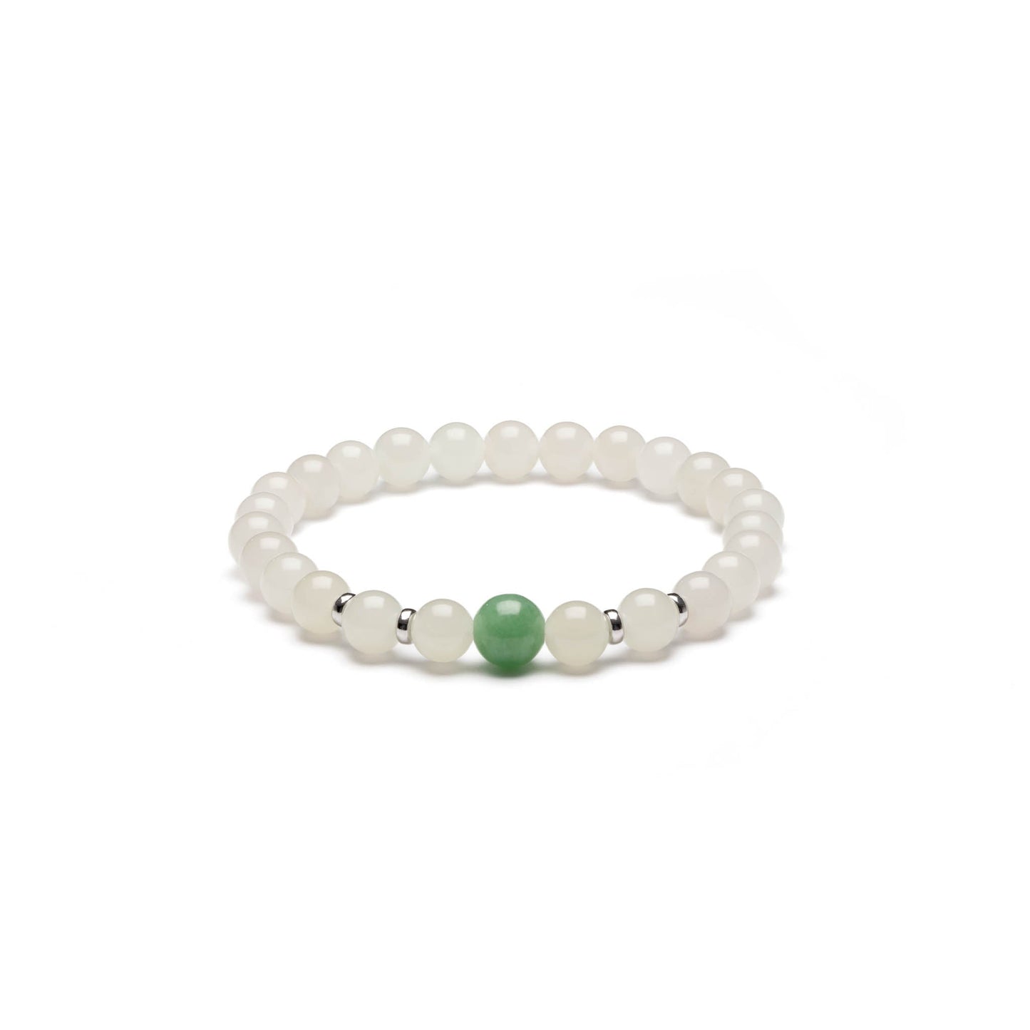 Aura Snow Jade Bracelet with Burmese Green Jade