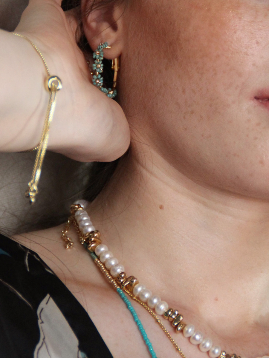 Florianne hoop earrings - Miyuki seed beads