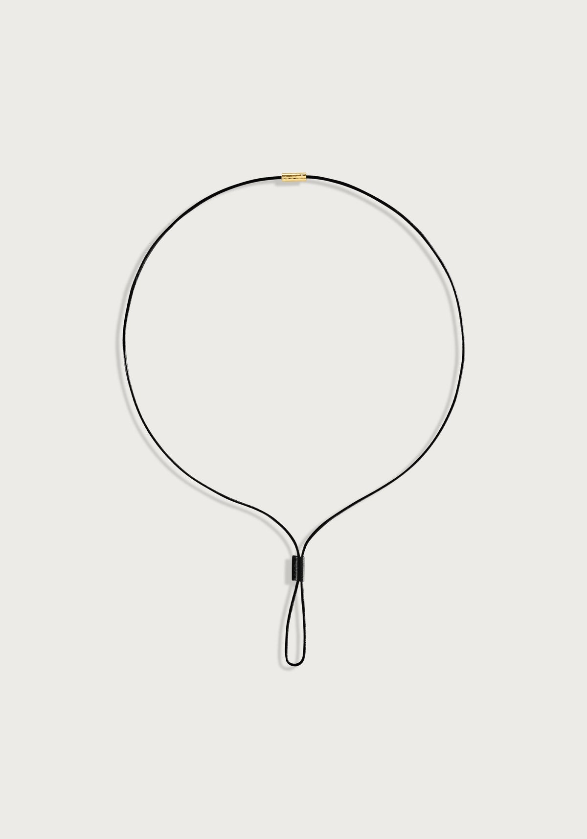 Cheval Leather Necklace, Gold