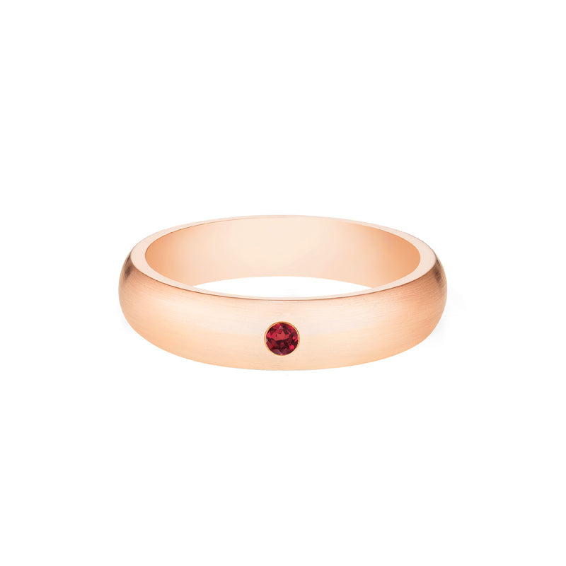 [Nolan] Men's Classic Comfort Fit Band with Outer Ruby, 5mm