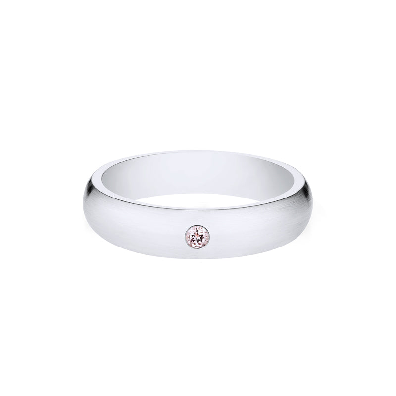[Nolan] Men's Classic Comfort Fit Band with Outer Morganite, 5mm