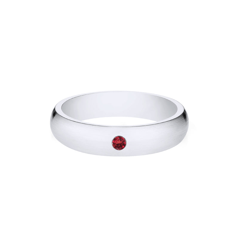 [Nolan] Men's Classic Comfort Fit Band with Outer Ruby, 5mm