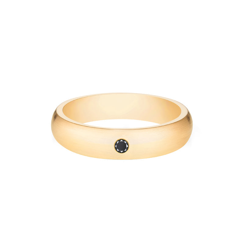 [Nolan] Men's Classic Comfort Fit Band with Outer Black Diamond, 5mm