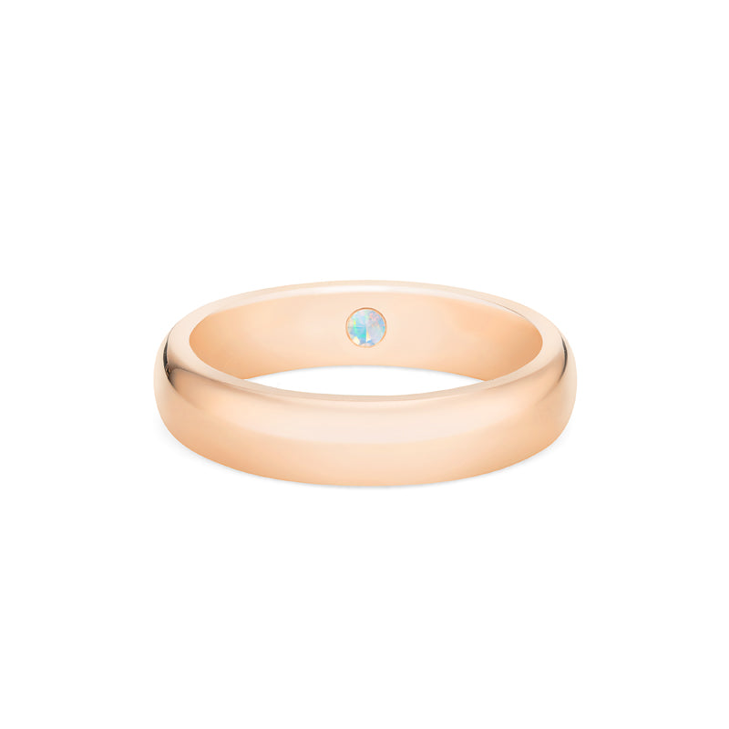 [Noah] Men's Classic Comfort Fit Band with Hidden Opal, 5mm