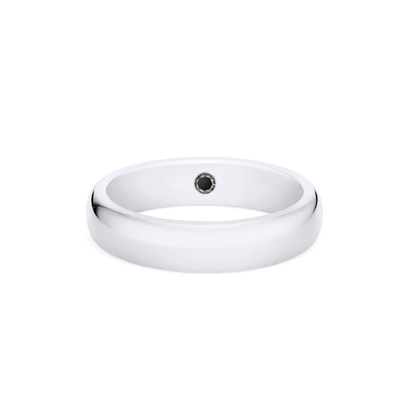 [Noah] Men's Classic Comfort Fit Band with Hidden Black Diamond, 5mm