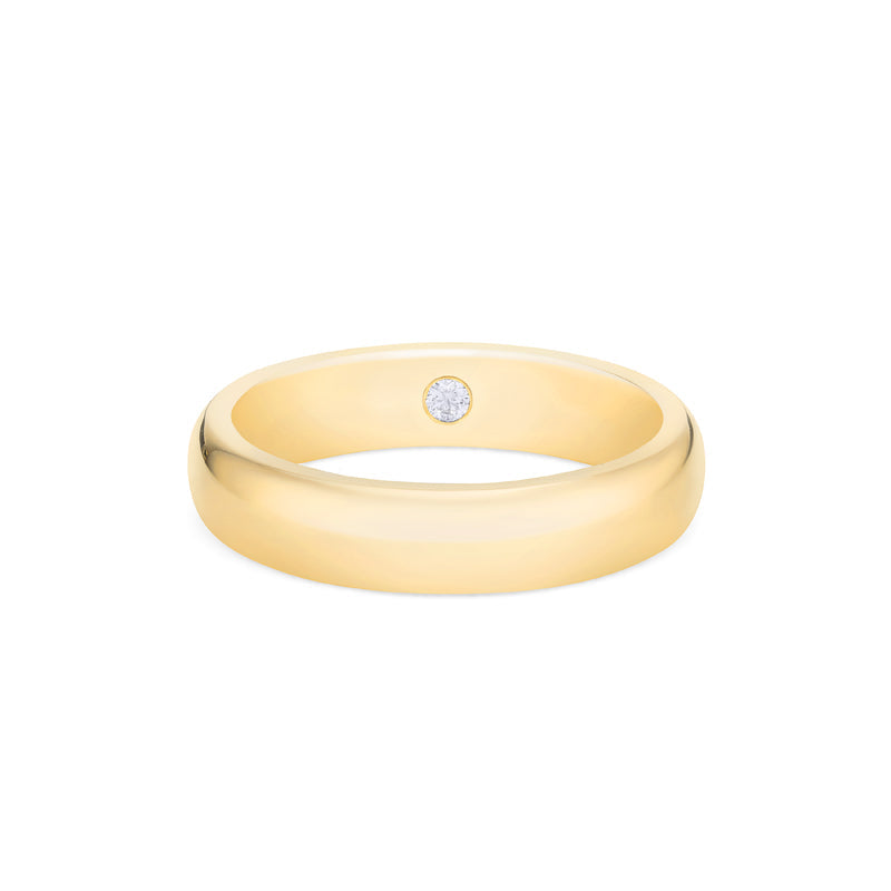 [Noah] Men's Classic Comfort Fit Band with Hidden Diamond, 5mm