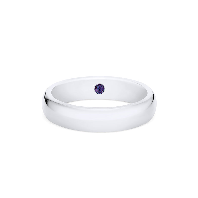 [Noah] Men's Classic Comfort Fit Band with Hidden Lab Alexandrite, 5mm