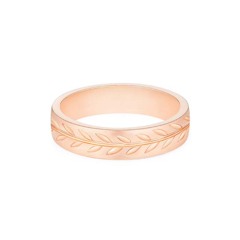 [Oliver] Men's Engraved Laurel Leaf Band