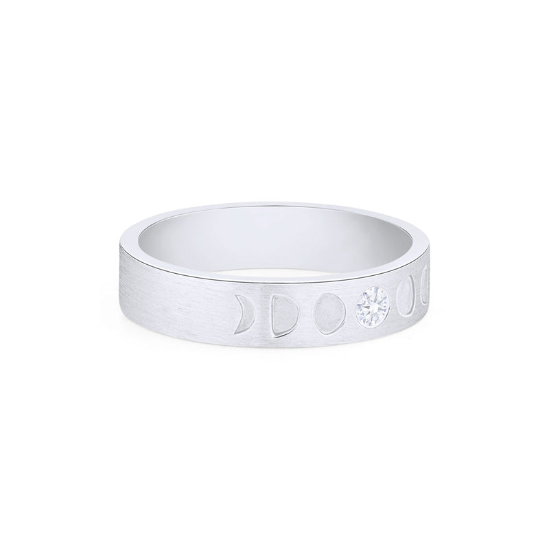 [Lucian] Men's Moon Phase Band in White Diamond