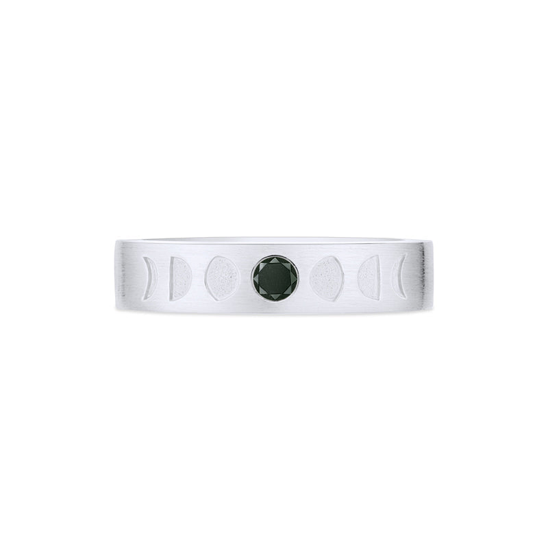 [Lucian] Men's Moon Phase Band in Black Diamond