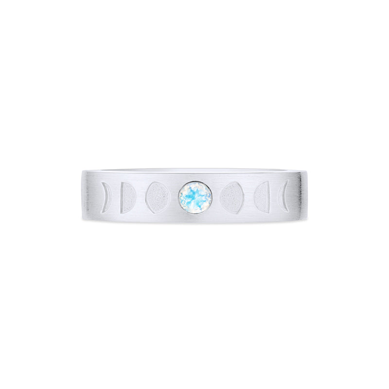 [Lucian] Men's Moon Phase Band in Moonstone