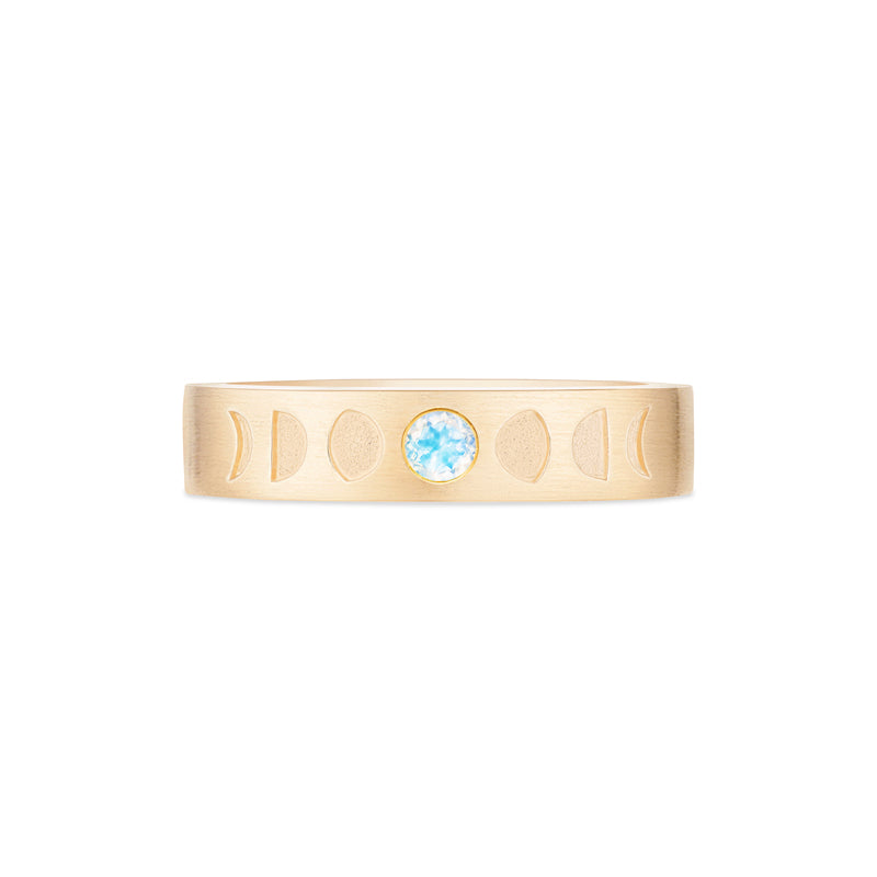 [Lucian] Men's Moon Phase Band in Moonstone