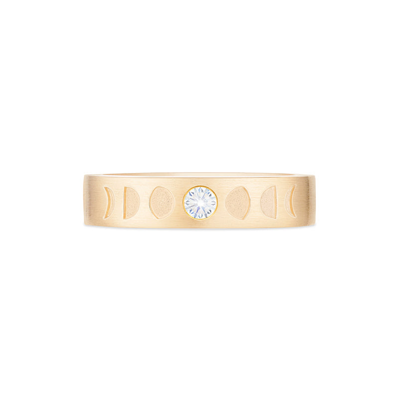 [Lucian] Men's Moon Phase Band in White Diamond