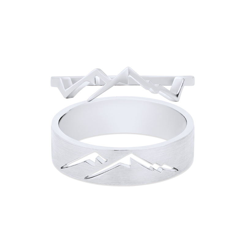 [Atlas & Gaia] Mountaineer Lovers Adventure Wedding Bands
