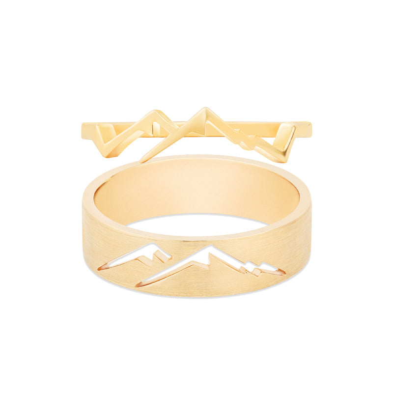 [Atlas & Gaia] Mountaineer Lovers Adventure Wedding Bands