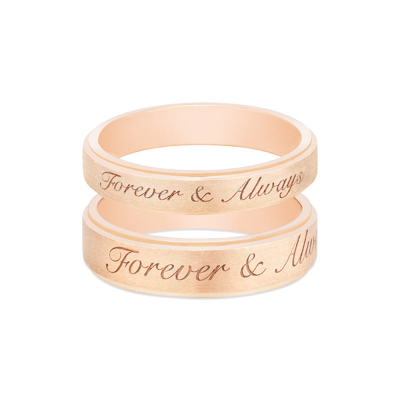 [Miles] Forever & Always Engraved Matching Wedding Band