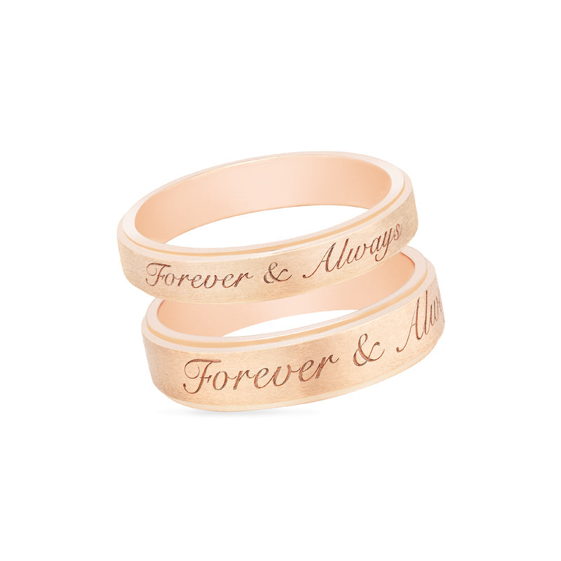 [Miles] Forever & Always Engraved Matching Wedding Band