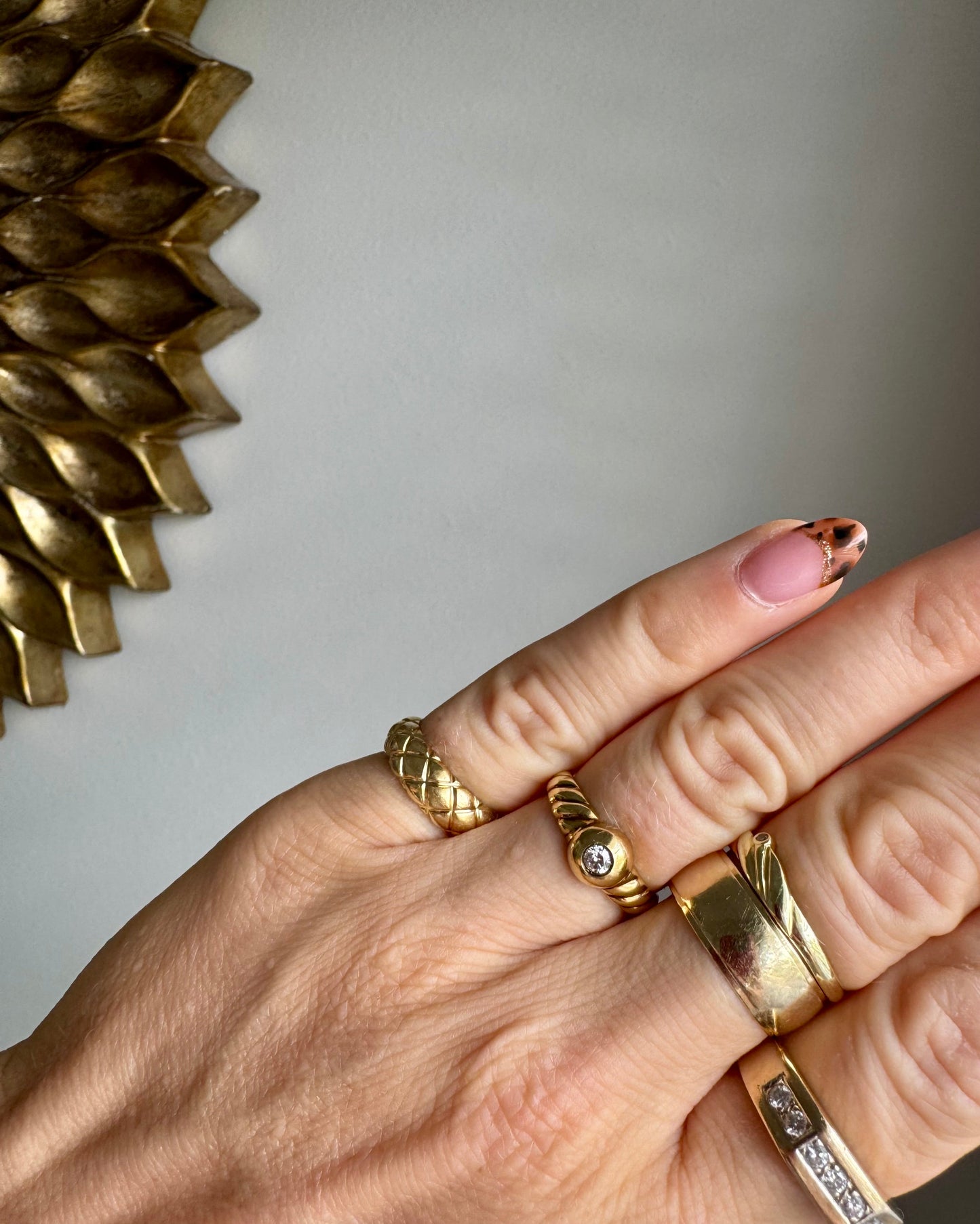 Estate 18k Tiffany & Co. Quilted Ring