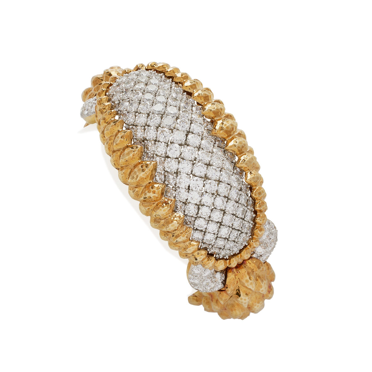 David Webb New York Unique “Crosshatch” Diamond Bracelet