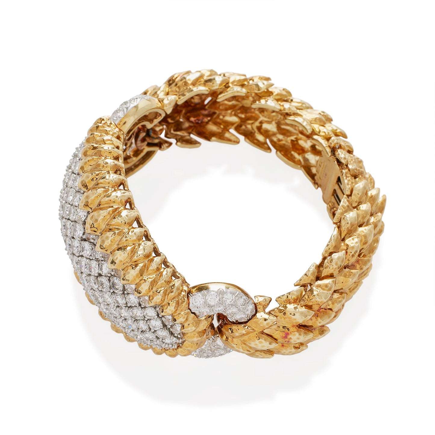 David Webb New York Unique “Crosshatch” Diamond Bracelet