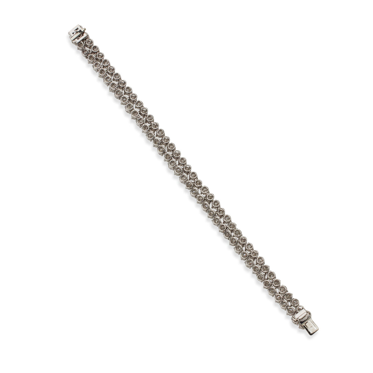French Platinum and Diamond Double Line Bracelet, Bijouterie Bouchet