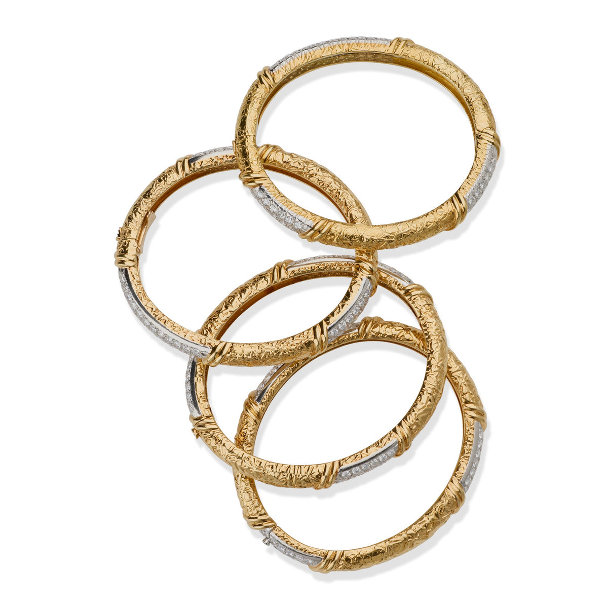 Van Cleef & Arpels Set of Four Diamond Bangle Bracelets
