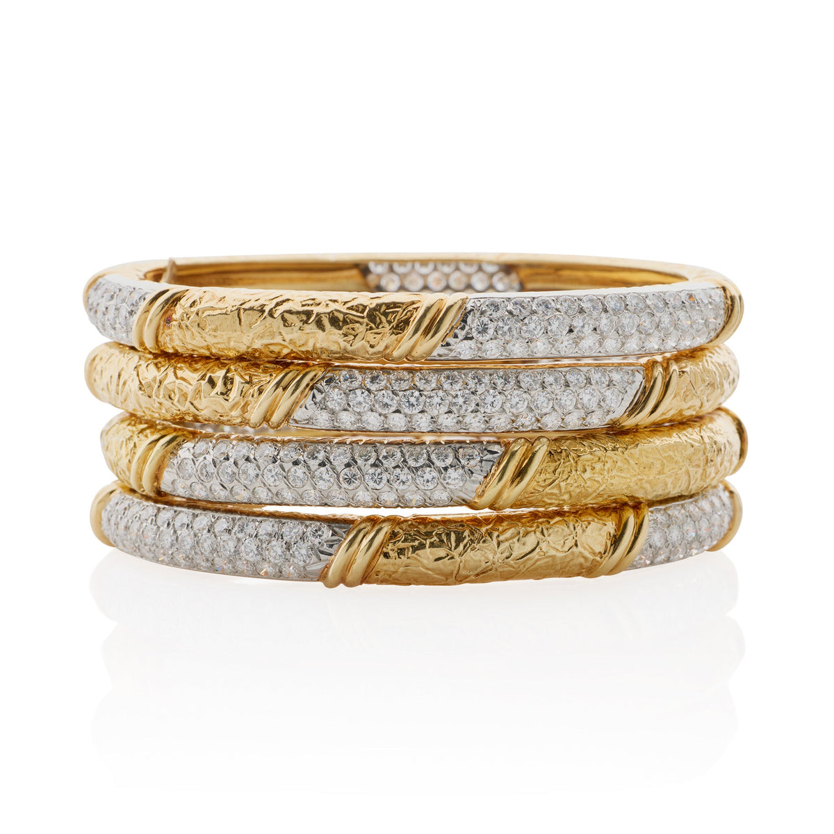 Van Cleef & Arpels Set of Four Diamond Bangle Bracelets