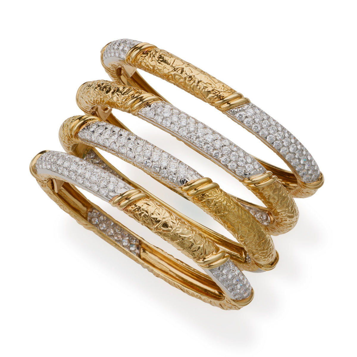 Van Cleef & Arpels Set of Four Diamond Bangle Bracelets