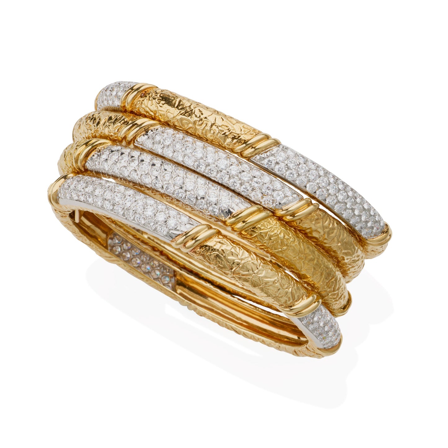 Van Cleef & Arpels Set of Four Diamond Bangle Bracelets