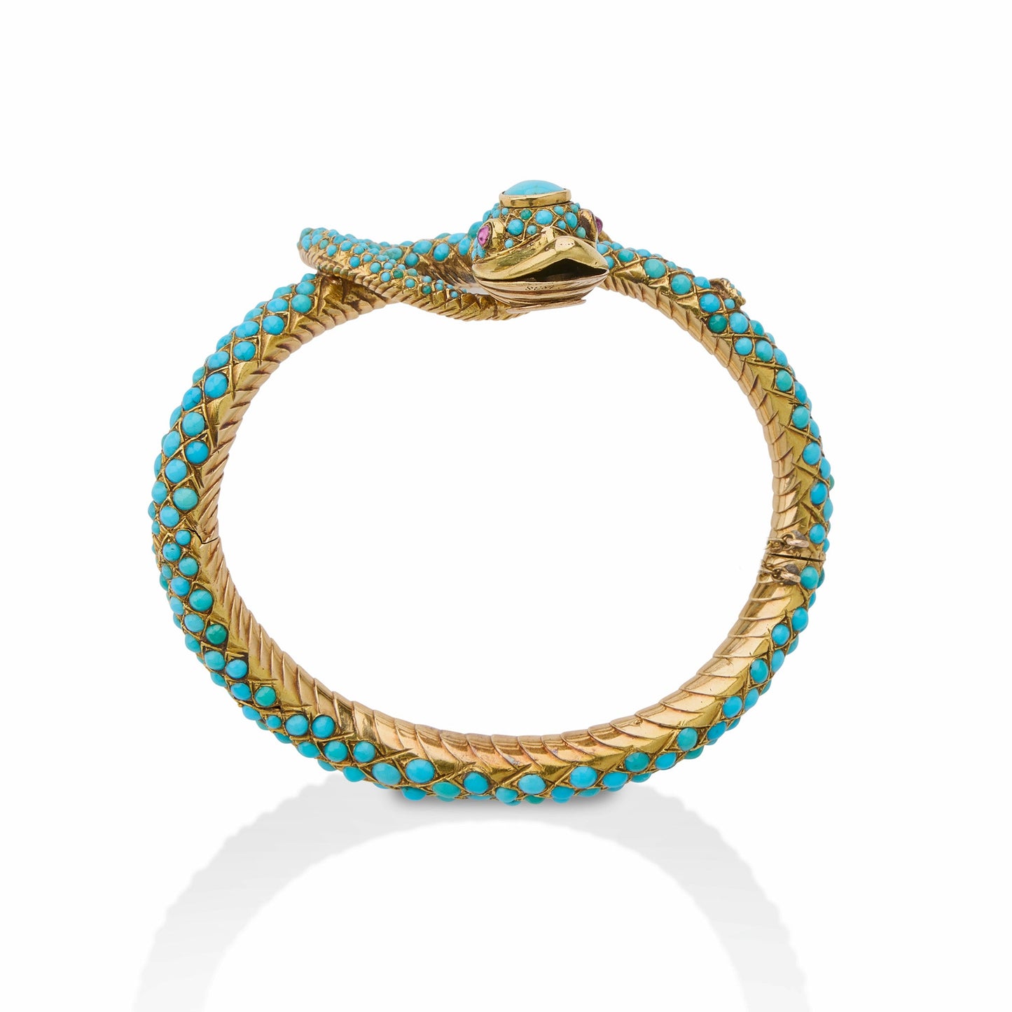 Antique Turquoise Snake Bangle Bracelet