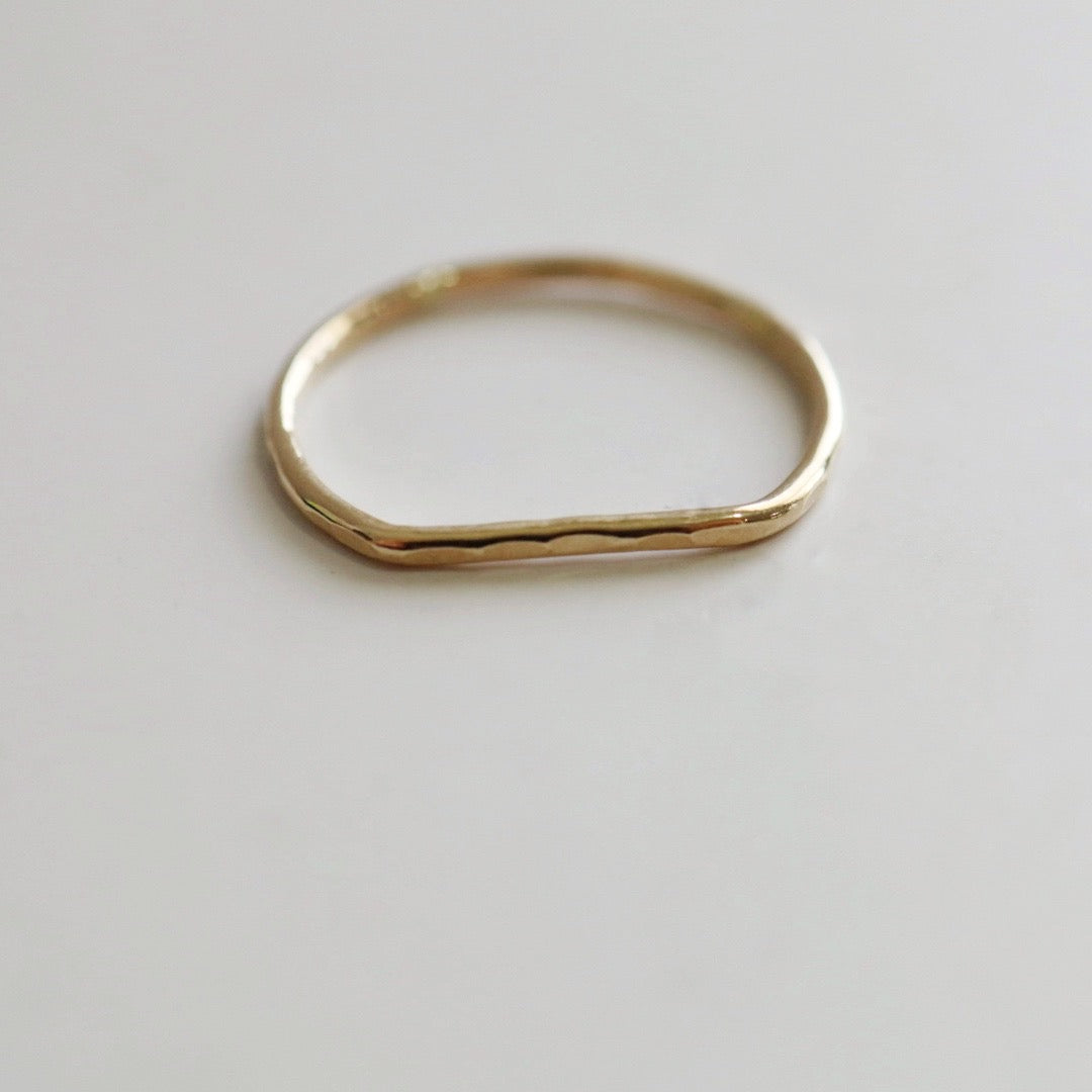 Flat Top Hammered Stacking Ring - Choose your Metal - Sterling Silver or Gold Fill