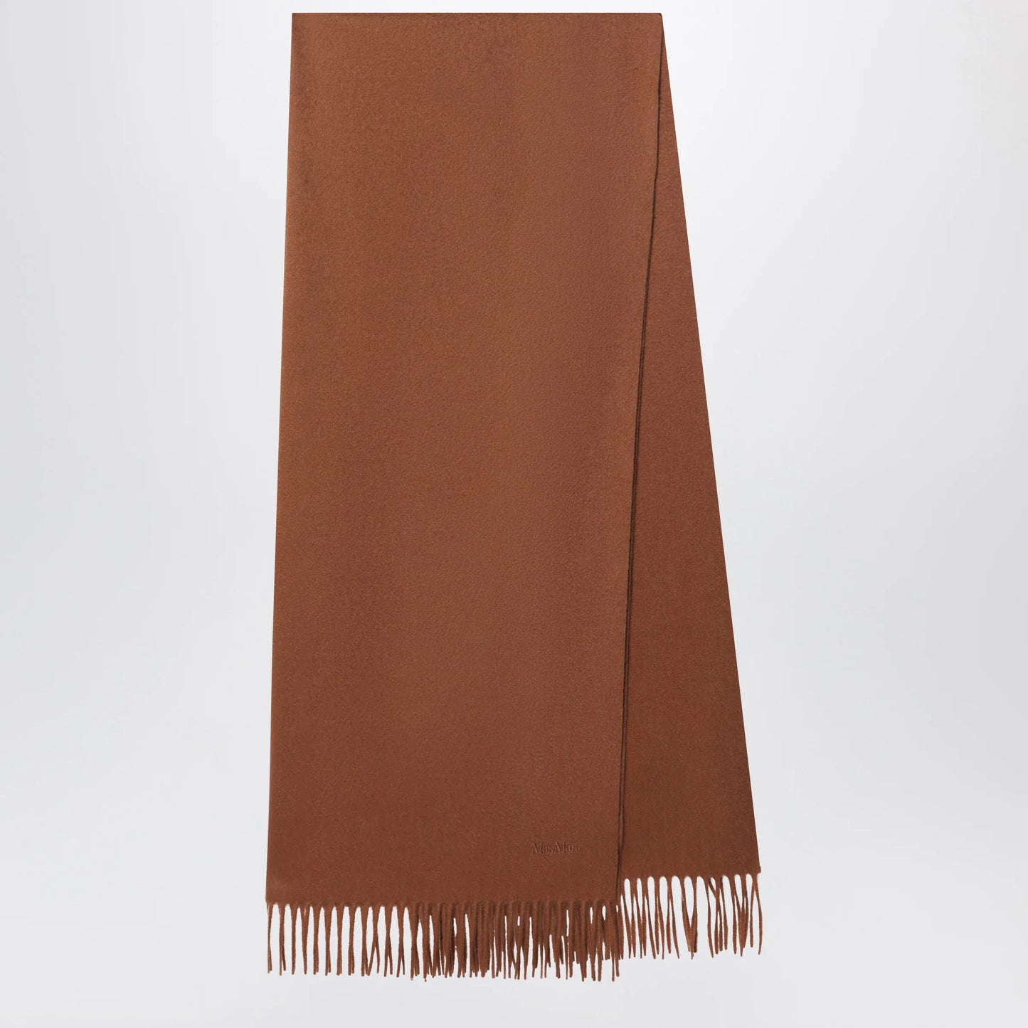 Max Mara - Leather-brown cashmere scarf
