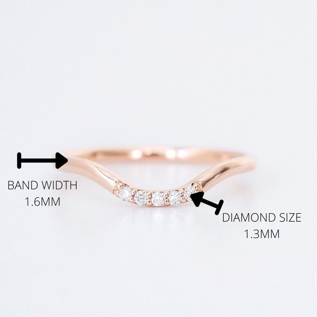 Curved Diamond Wedding Band
