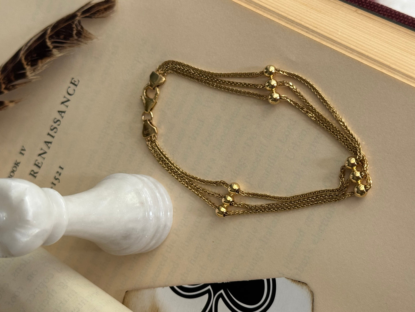 Estate 14k Triple Rope Bracelet