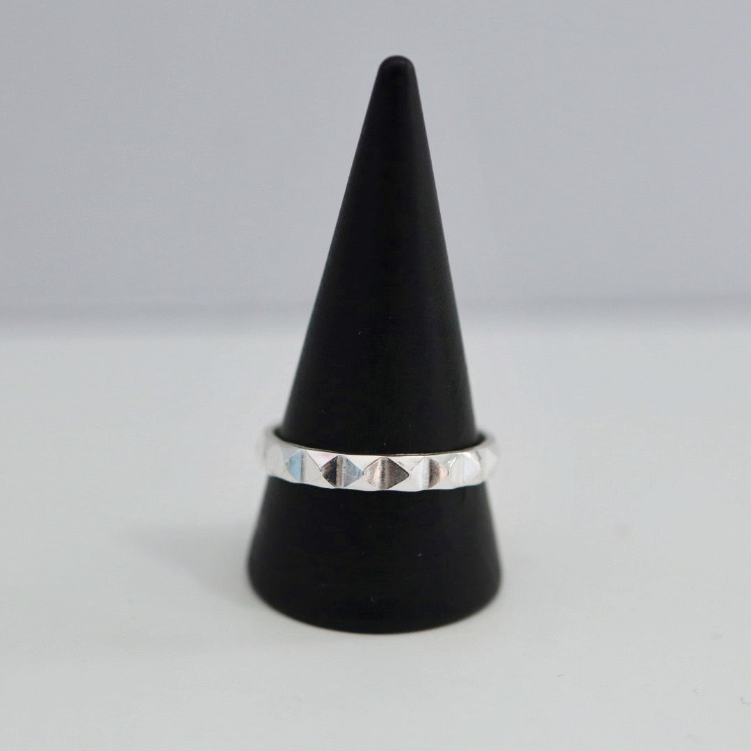 Bold Pyramid Stacking Ring - Choose your Metal - Sterling Silver or 14 Karat Yellow Gold Fill