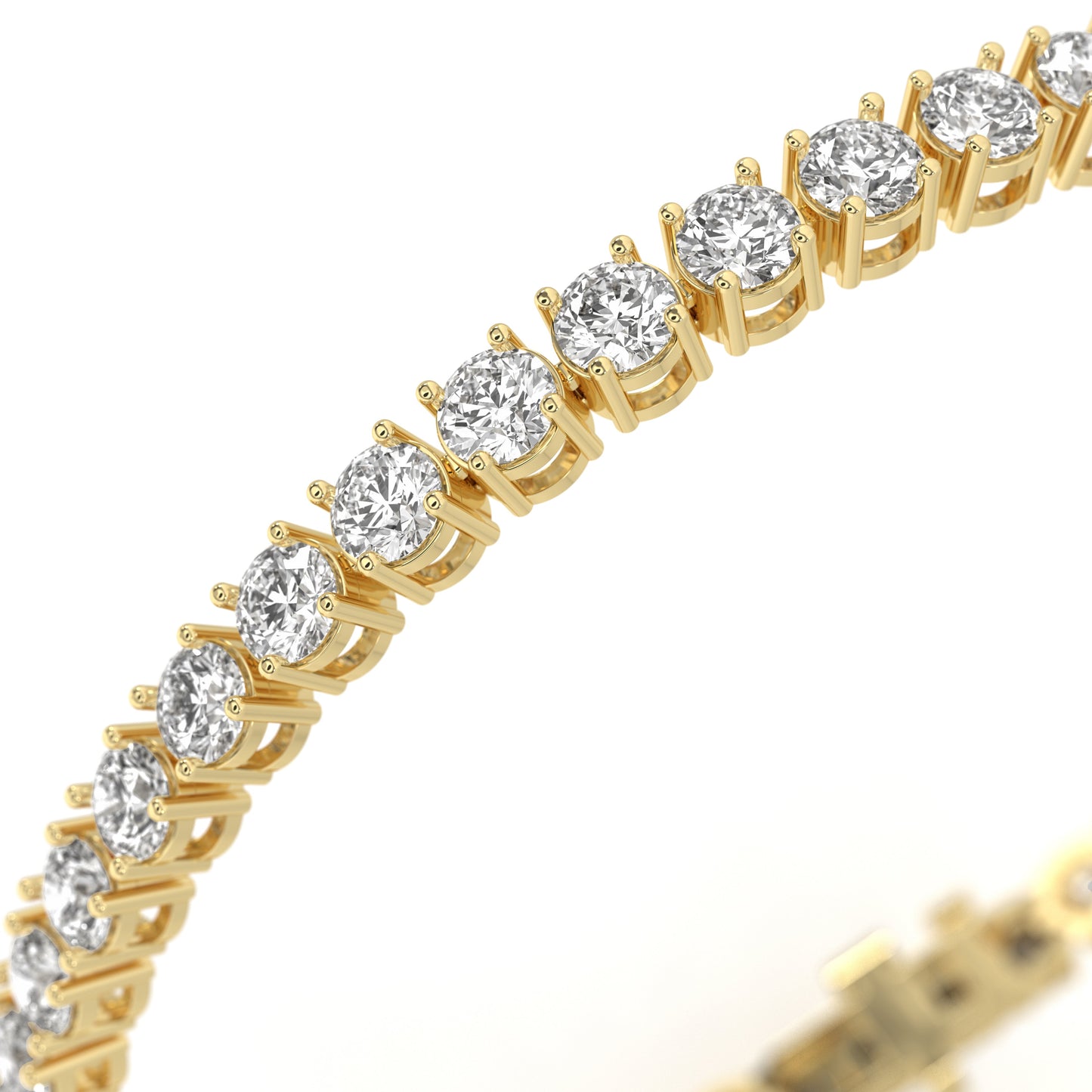 7 ctw Round Lab Grown Diamonds Tennis Bracelet in 14K Yellow Gold