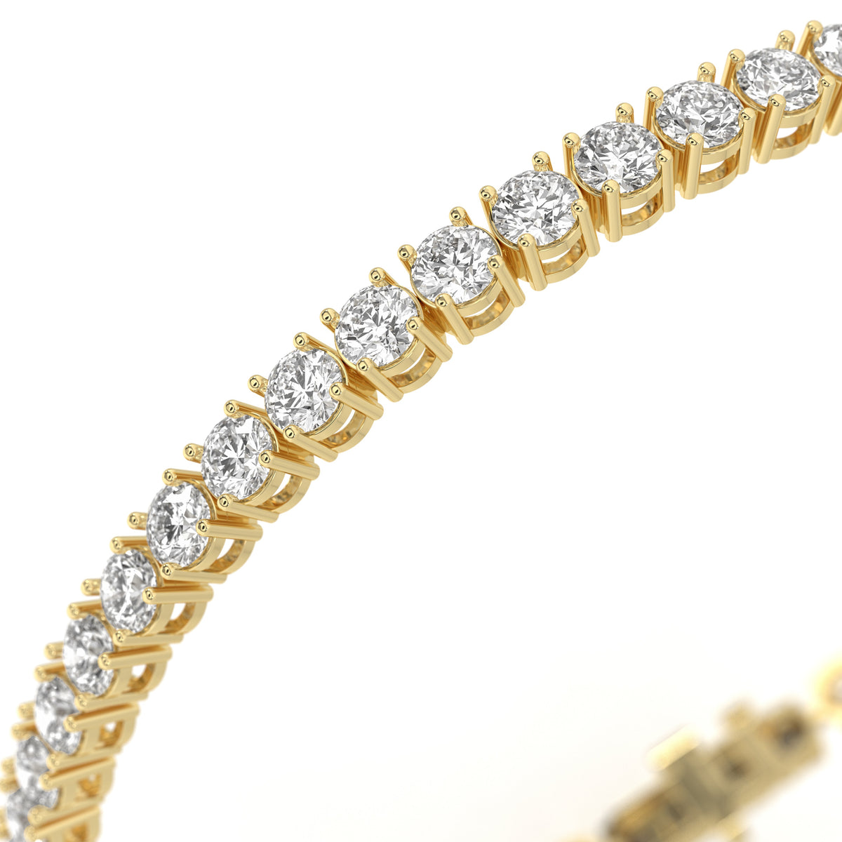 5 Carat Round Cut Tennis Bracelet for Women in 14K Yellow Gold
