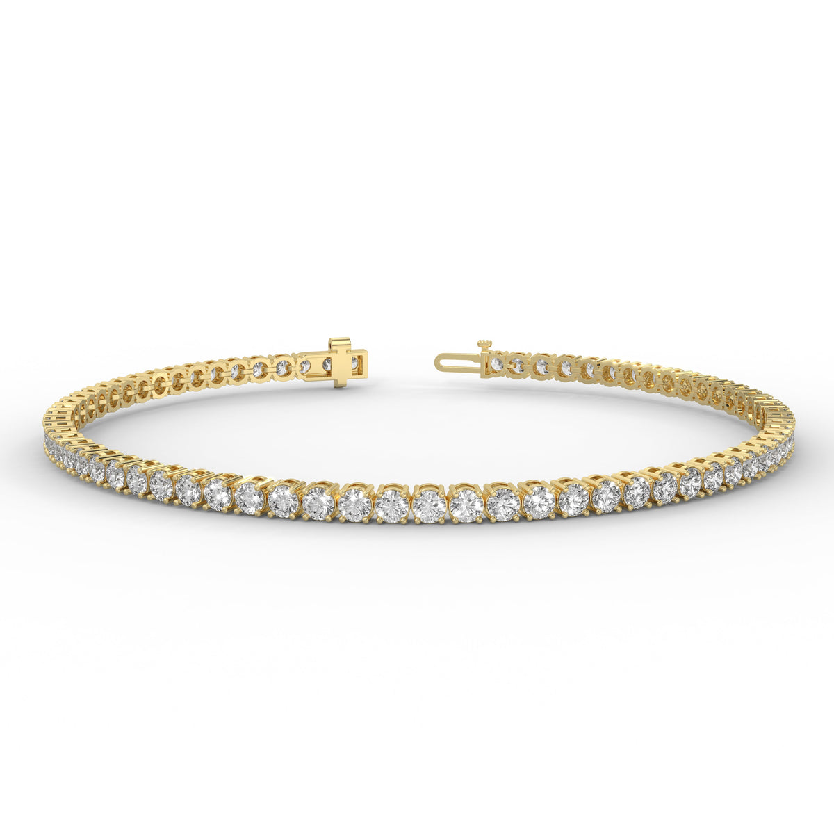 3 ctw Womens Diamond Tennis Bracelet in 14K Yellow Gold