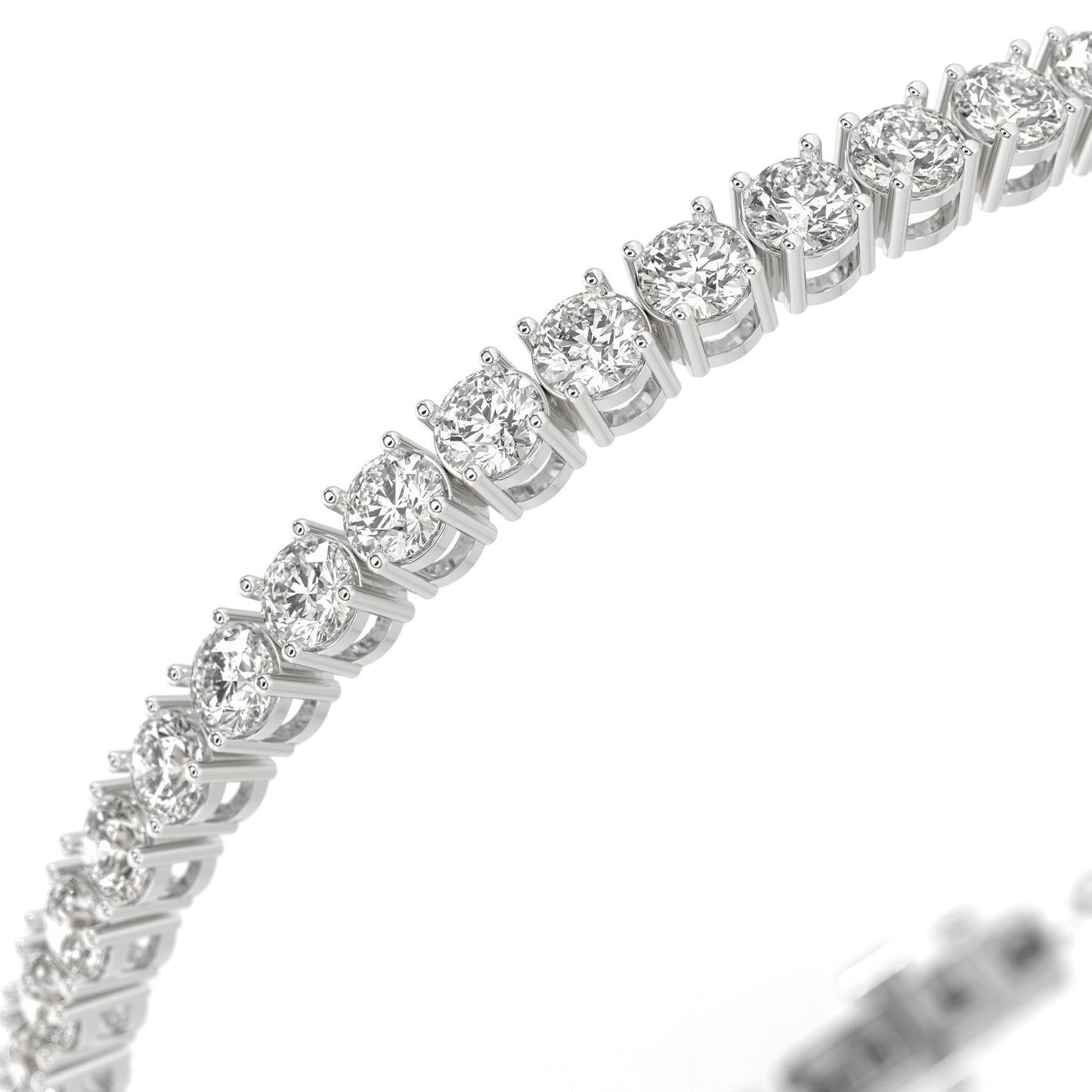 5 ctw Round Cut Lab Grown Tennis Bracelet in 14K White Gold