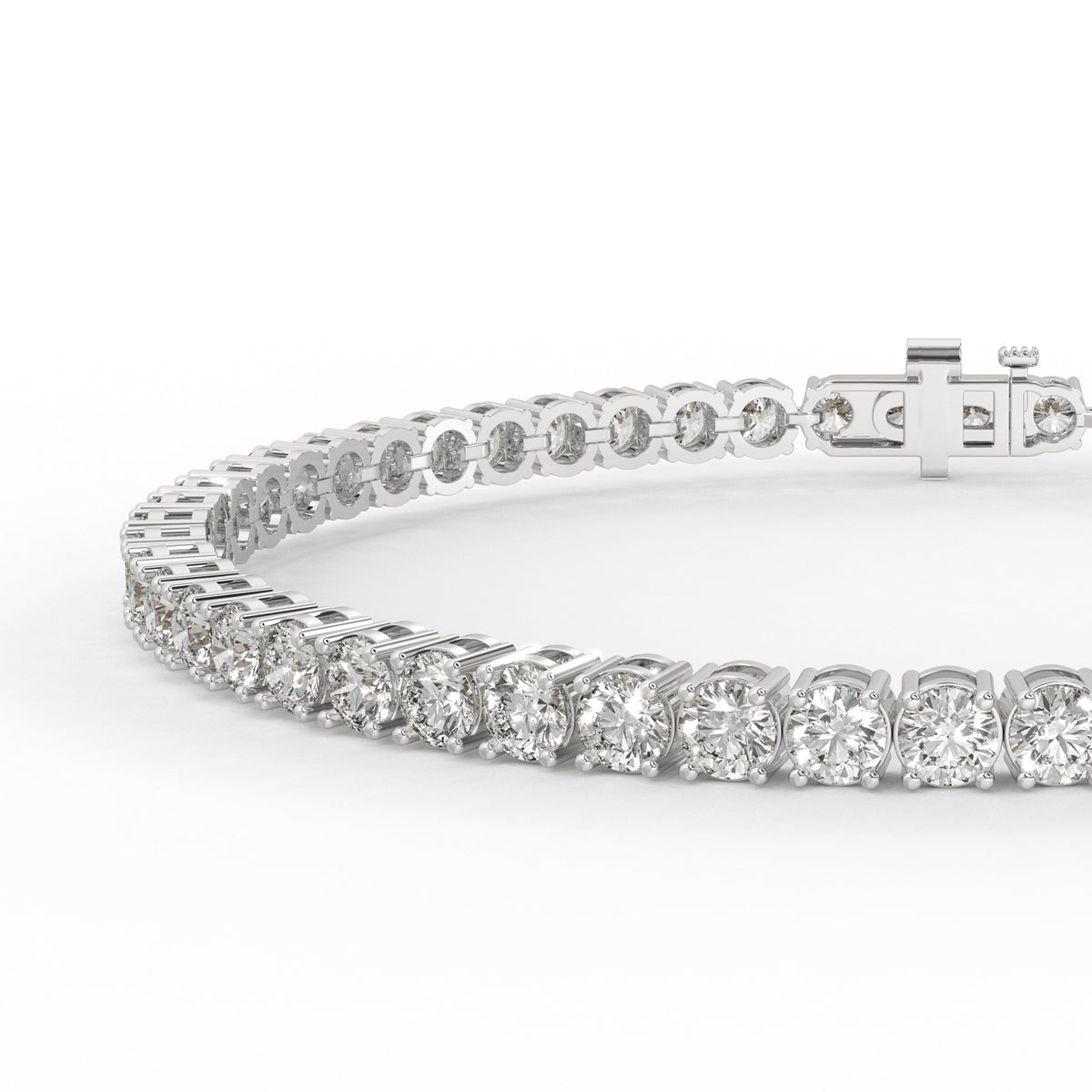 5 ctw Round Cut Lab Grown Tennis Bracelet in 14K White Gold