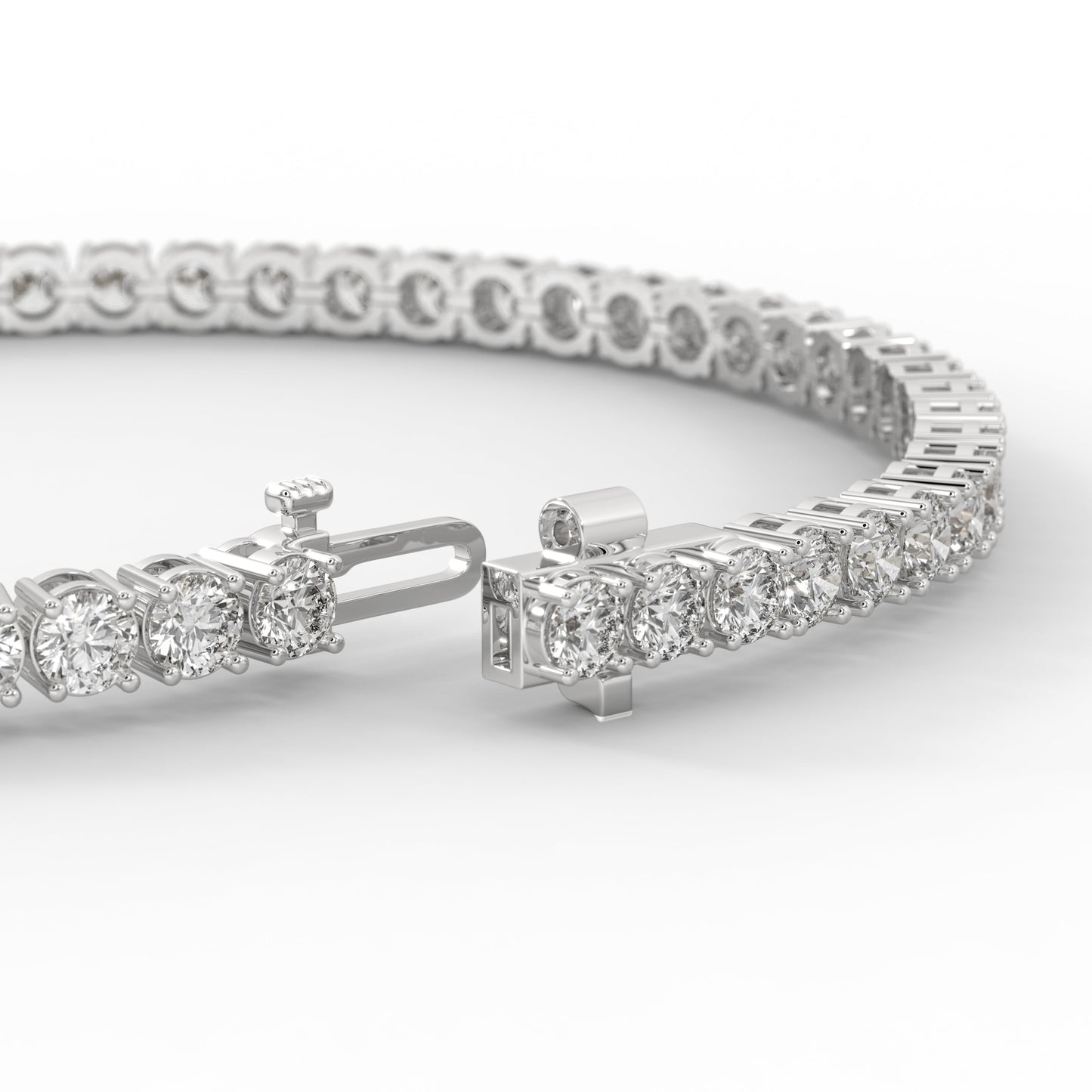 5 ctw Round Cut Lab Grown Tennis Bracelet in 14K White Gold
