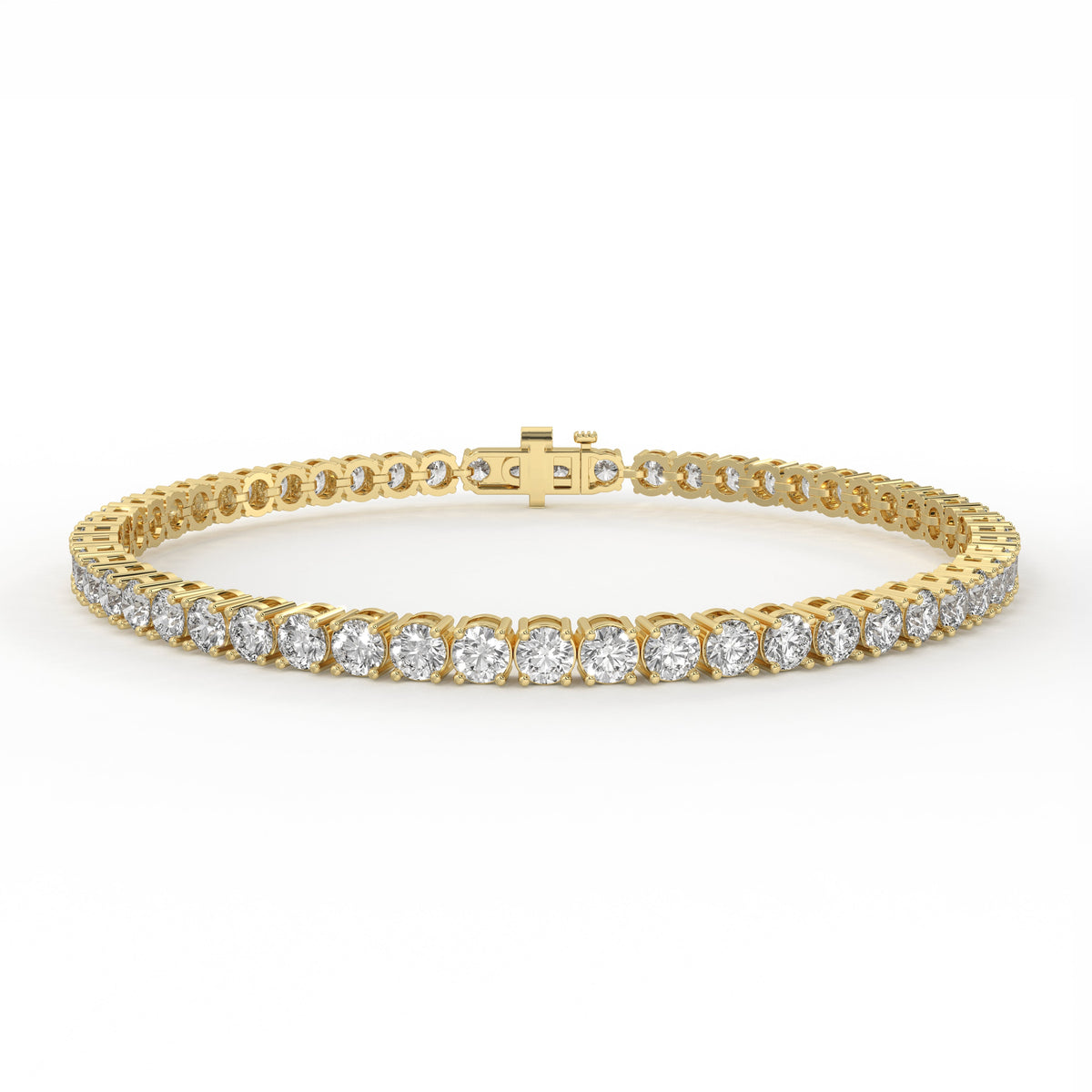 5 Carat Round Cut Tennis Bracelet for Women in 14K Yellow Gold